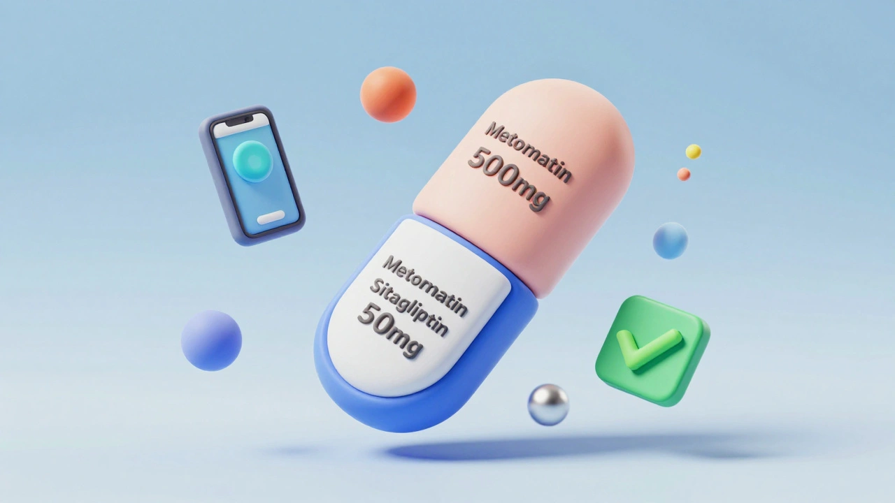 Futuristic modular pill device with adjustable doses floating amid digital health icons.