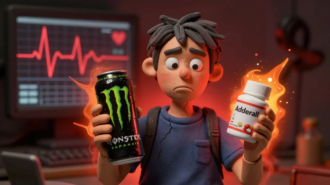 Energy Drinks and Stimulant Medications: Blood Pressure and Heart Risks