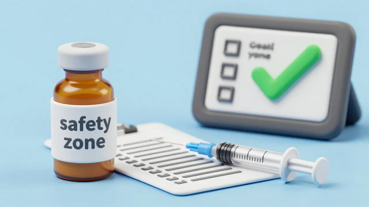 Clay scene showing a medicine bottle, a checklist, and a digital verification screen