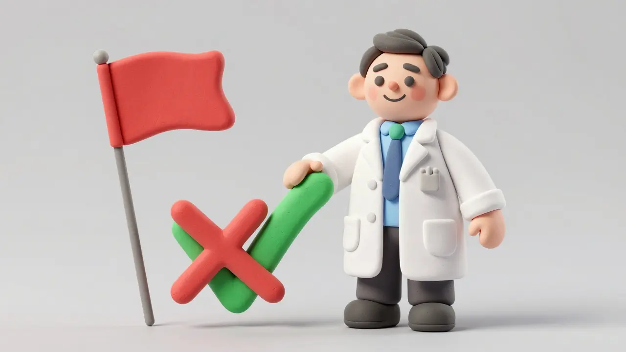 Clay style illustration of a pharmacist next to a green checkmark symbol