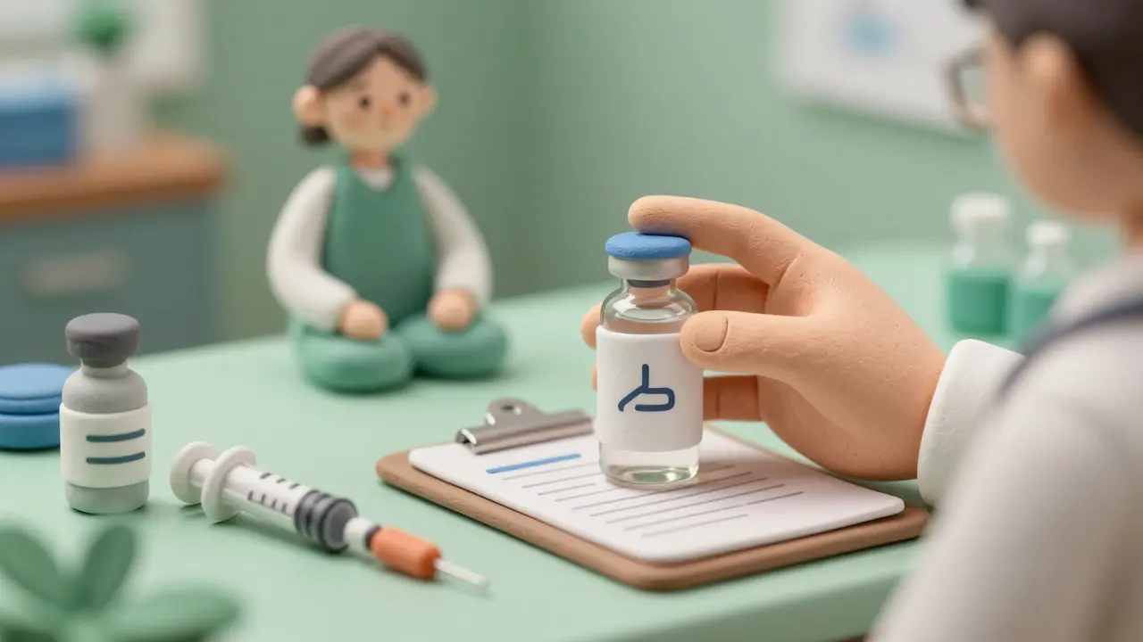 Clay render of medical supplies and insulin vials on a doctor's desk