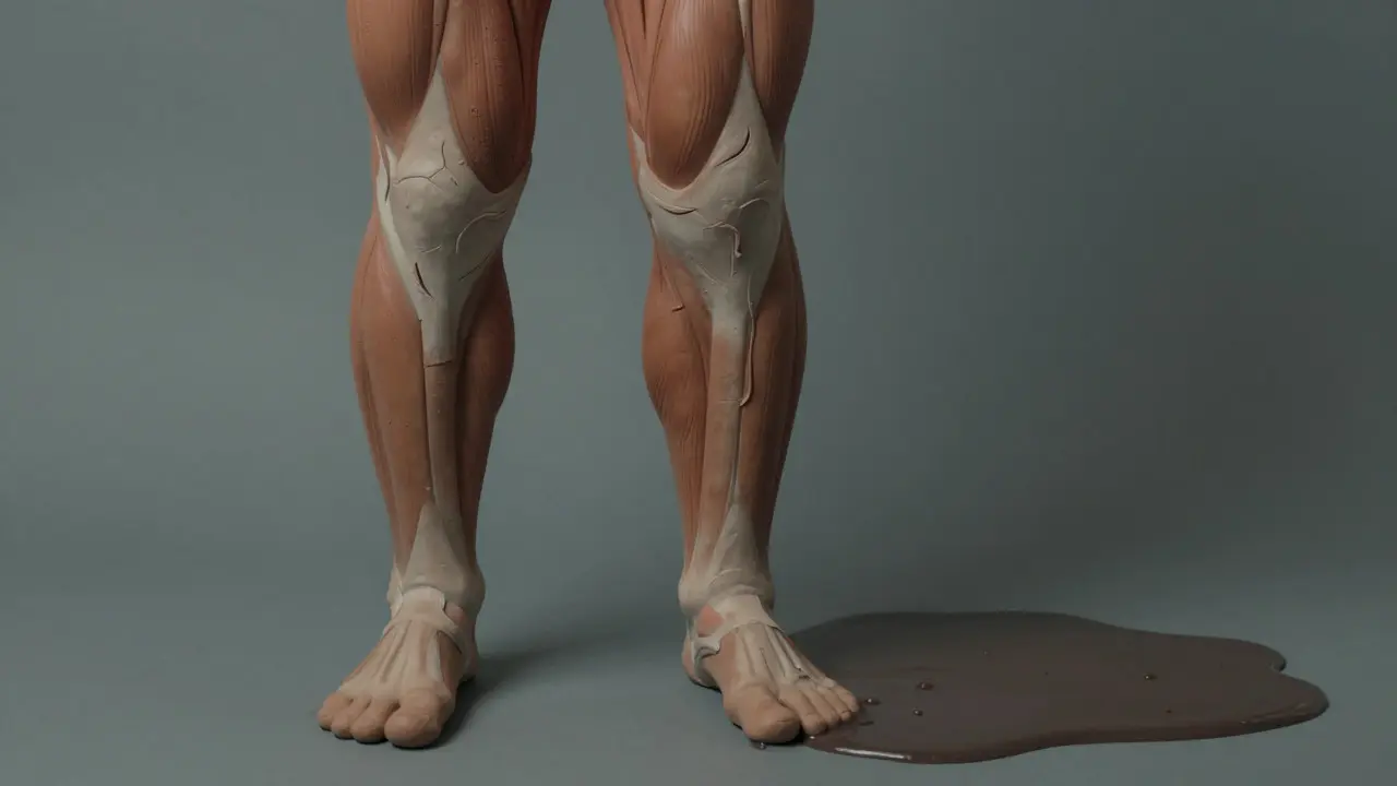 Clay muscles showing signs of stress and damage